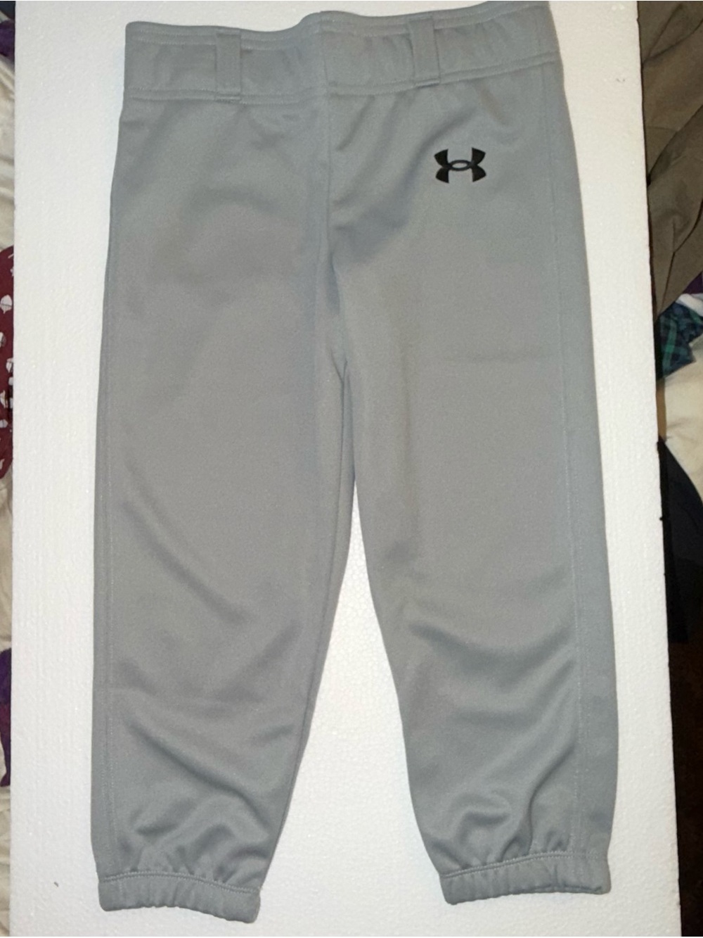 UA Boy's Grey Baseball Tball Pants Size YS EUC